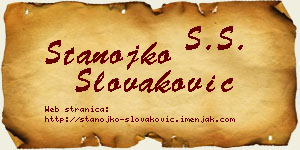 Stanojko Slovaković vizit kartica